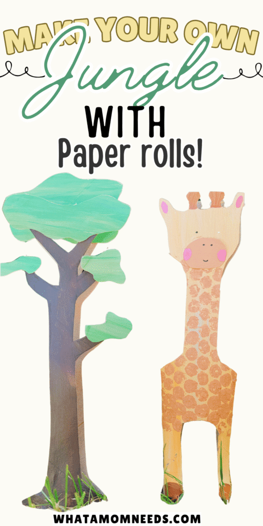 giraffe and tree paper roll craft