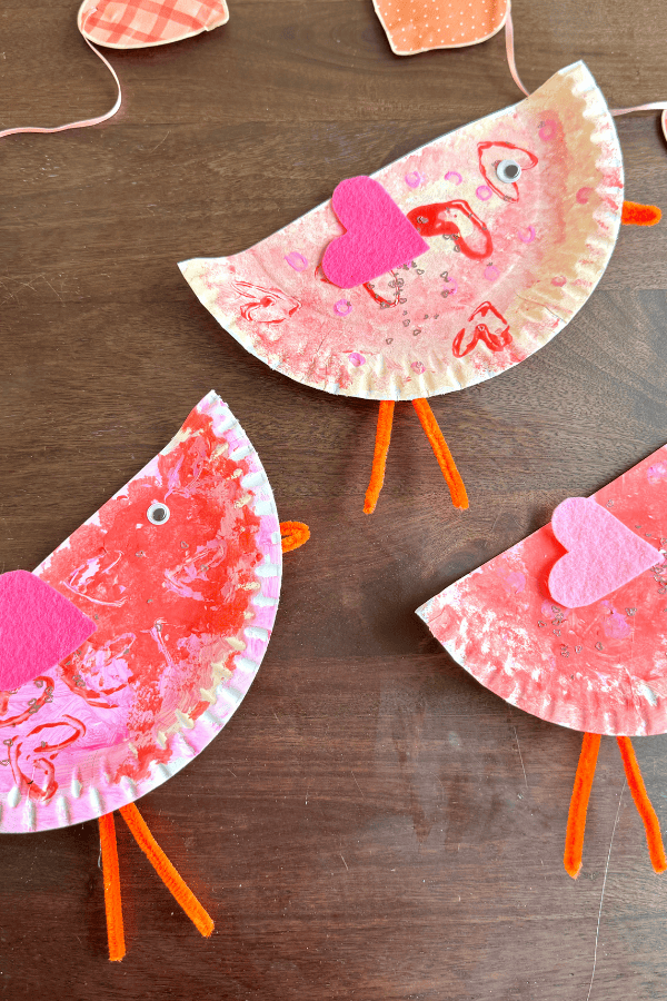 paper plate love bird